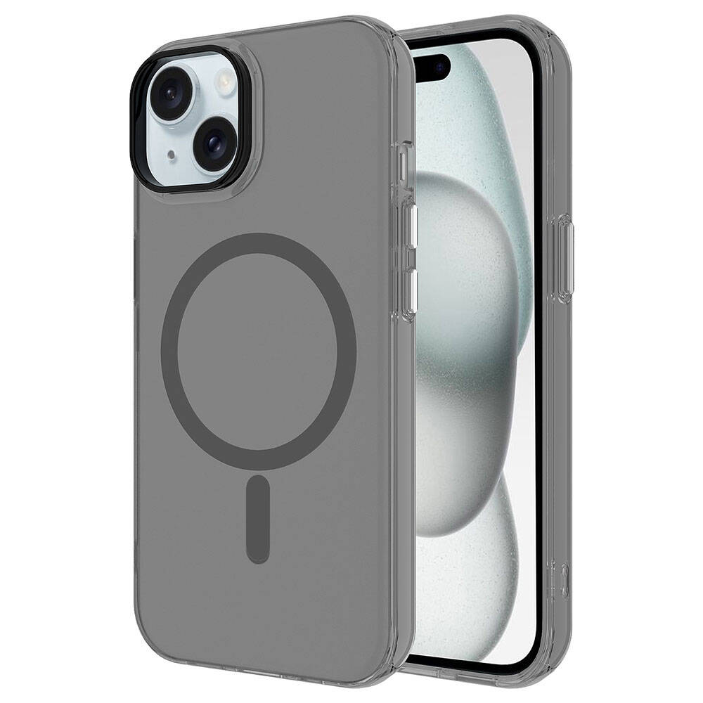 Apple iPhone 15 Plus Uyumlu Kılıf Zore M-safe Şarj Özellikli Buzlu Transparan C-Pro Sert Kapak