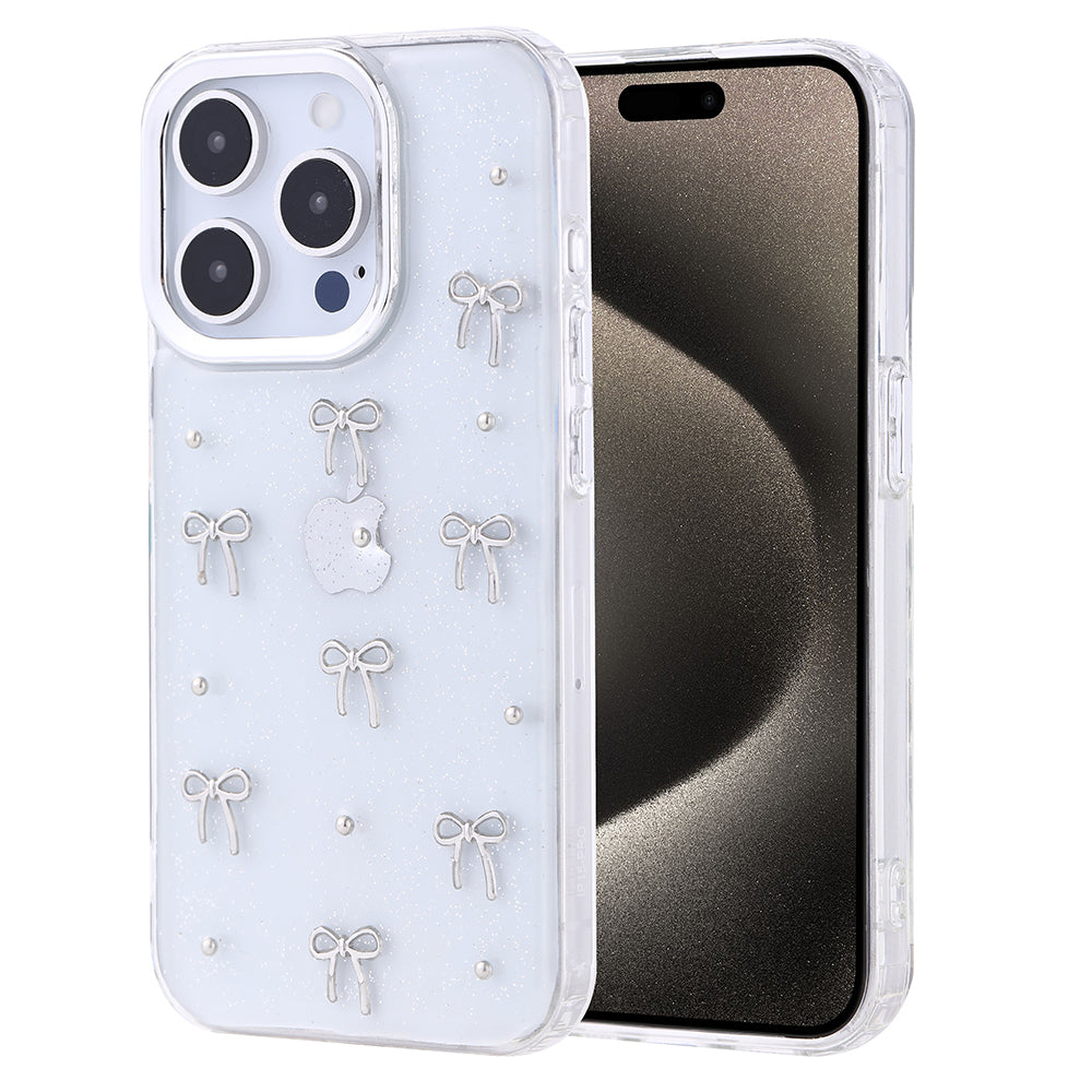 Apple iPhone 15 Pro Uyumlu Kılıf Airbag Tasarımlı Simli Şeffaf Zore Kutup Kapak
