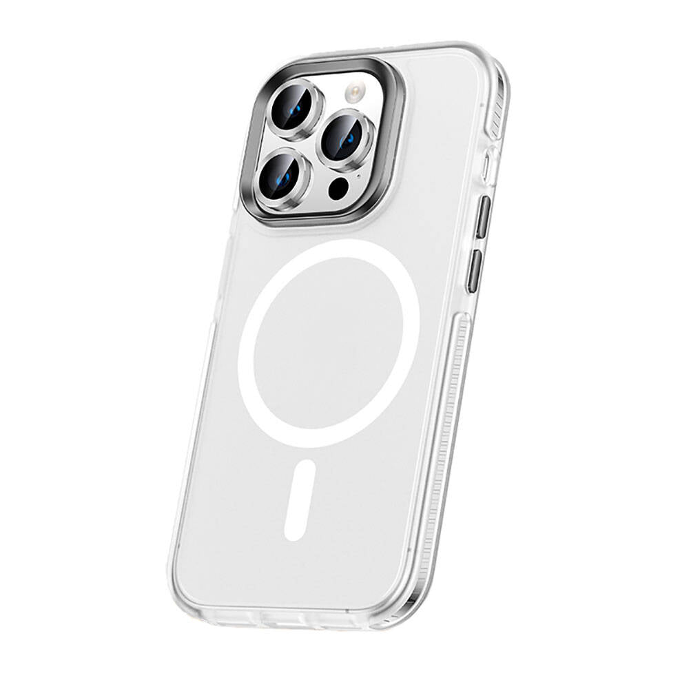 Apple iPhone 15 Pro Uyumlu Kılıf Airbagli M-safe Wireless Şarj Özellikli Lens Koruyuculu Zore Klaptika Kapak