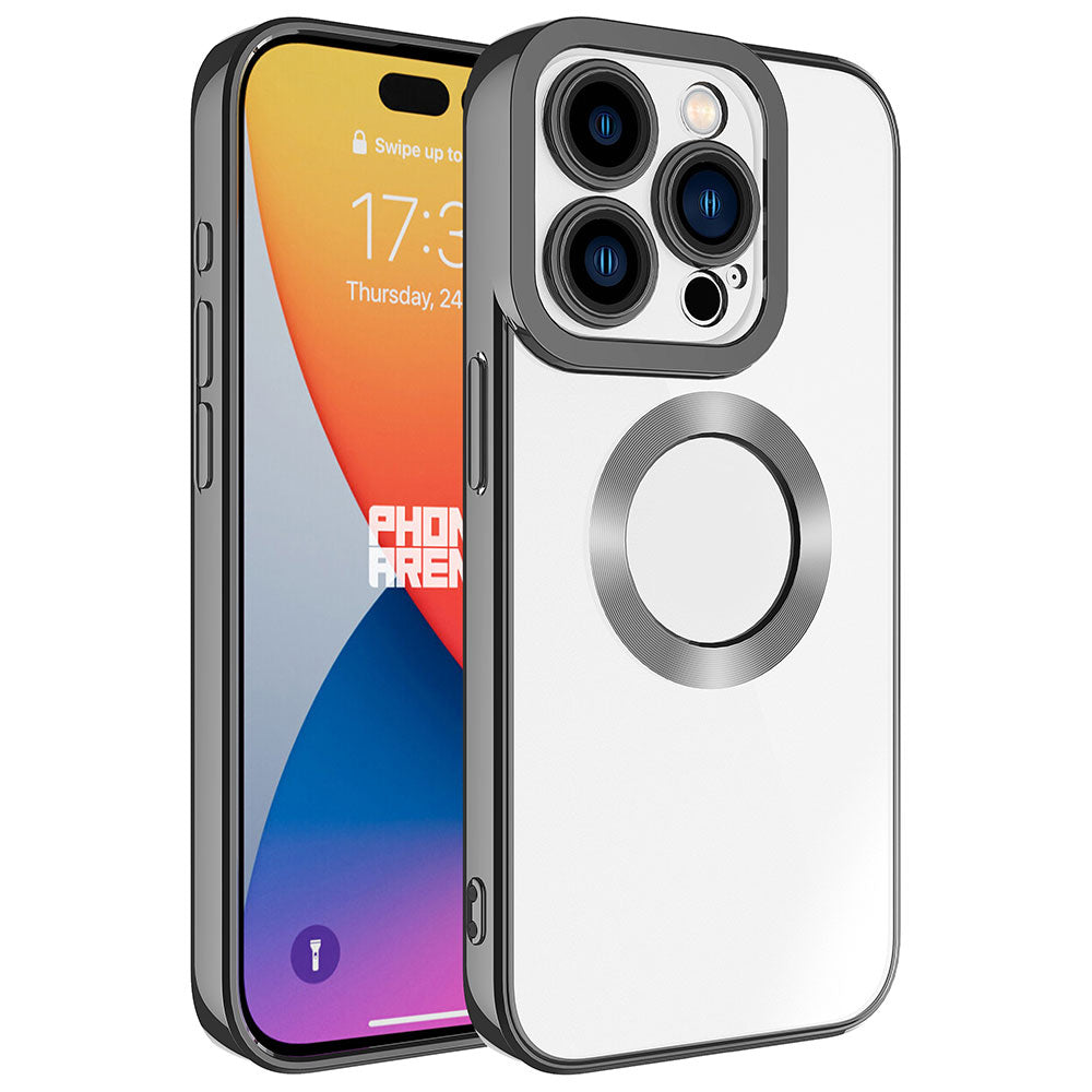 Apple iPhone 15 Pro Uyumlu Kılıf Kamera Korumalı Logo Gösteren Zore Omega Kapak