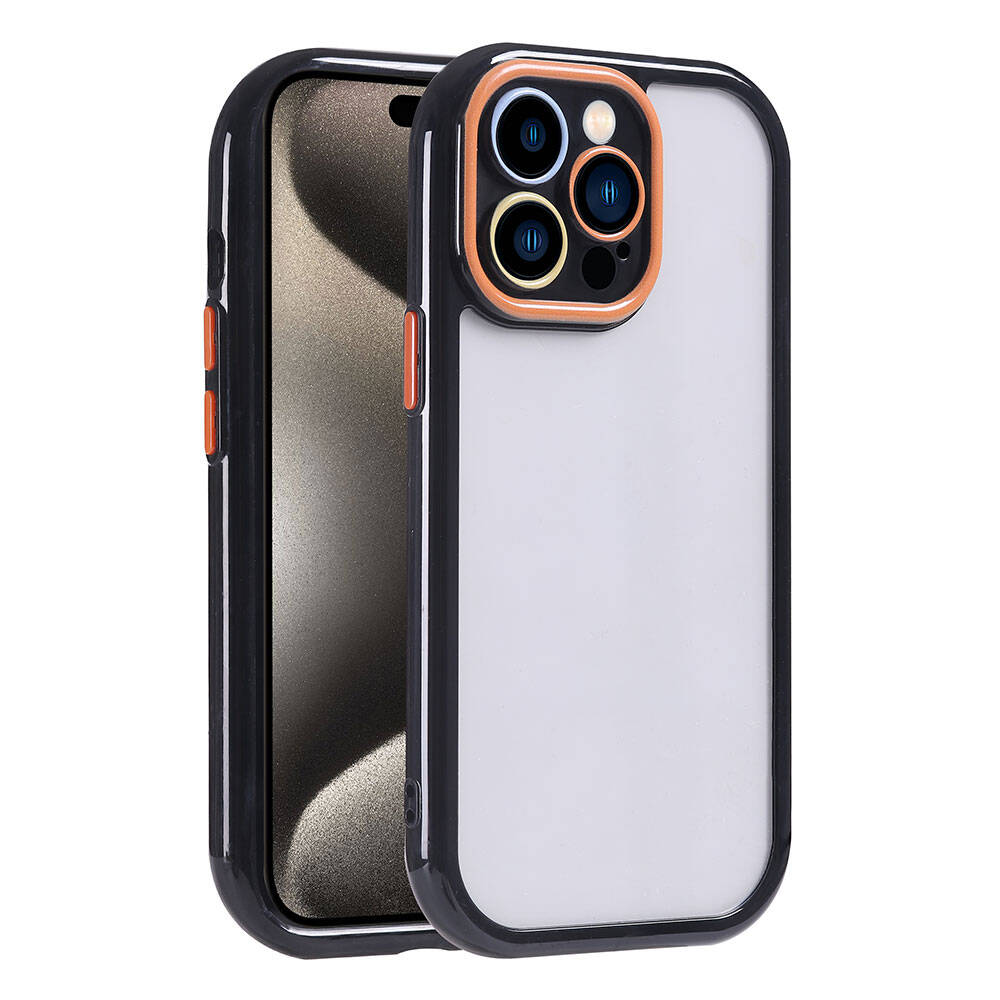 Apple iPhone 15 Pro Uyumlu Kılıf Kamera Korumalı Renkli Kenar ve Çerçeve Tasarımlı Zore Vitamin Kapak