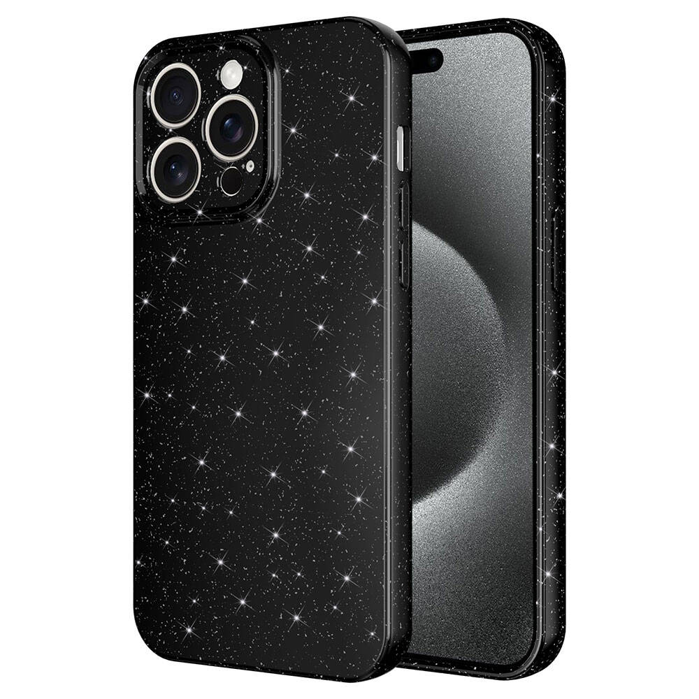Apple iPhone 15 Pro Uyumlu Kılıf Kamera Korumalı Simli Lüks Zore Koton Kapak