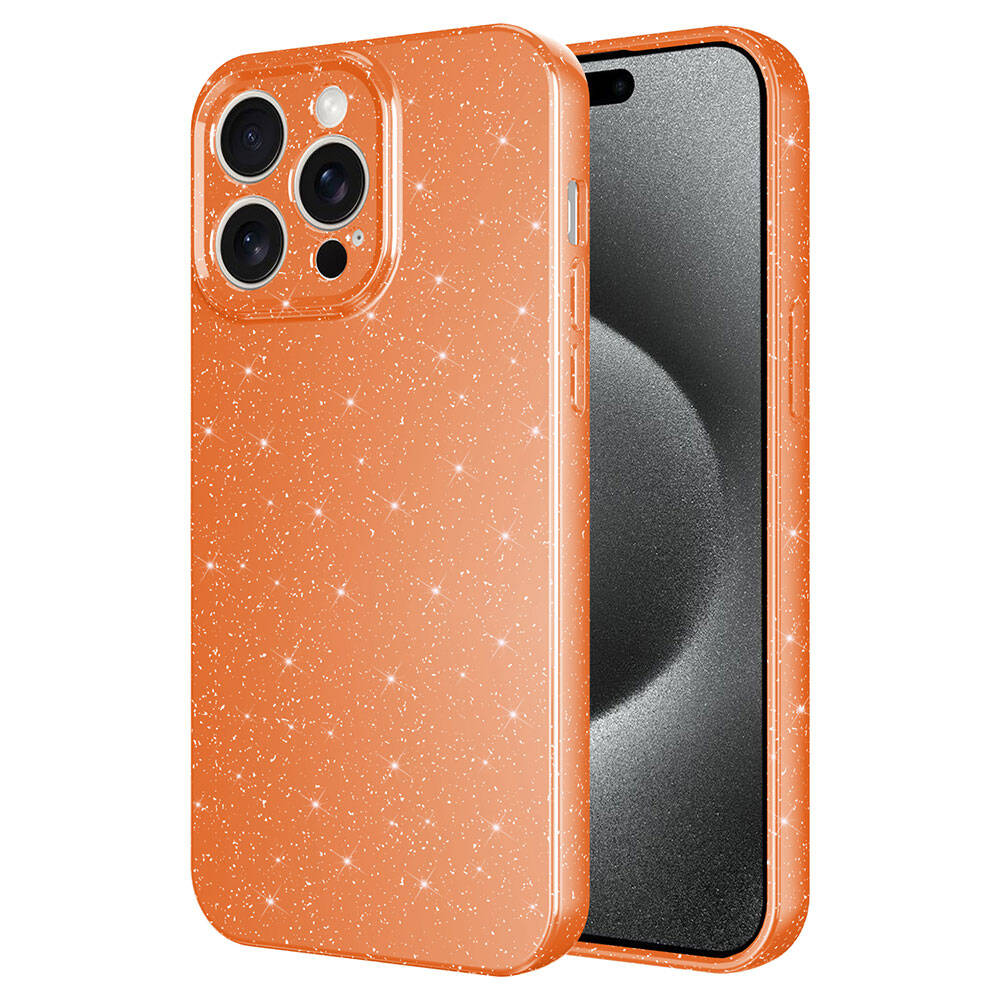 Apple iPhone 15 Pro Uyumlu Kılıf Kamera Korumalı Simli Lüks Zore Koton Kapak