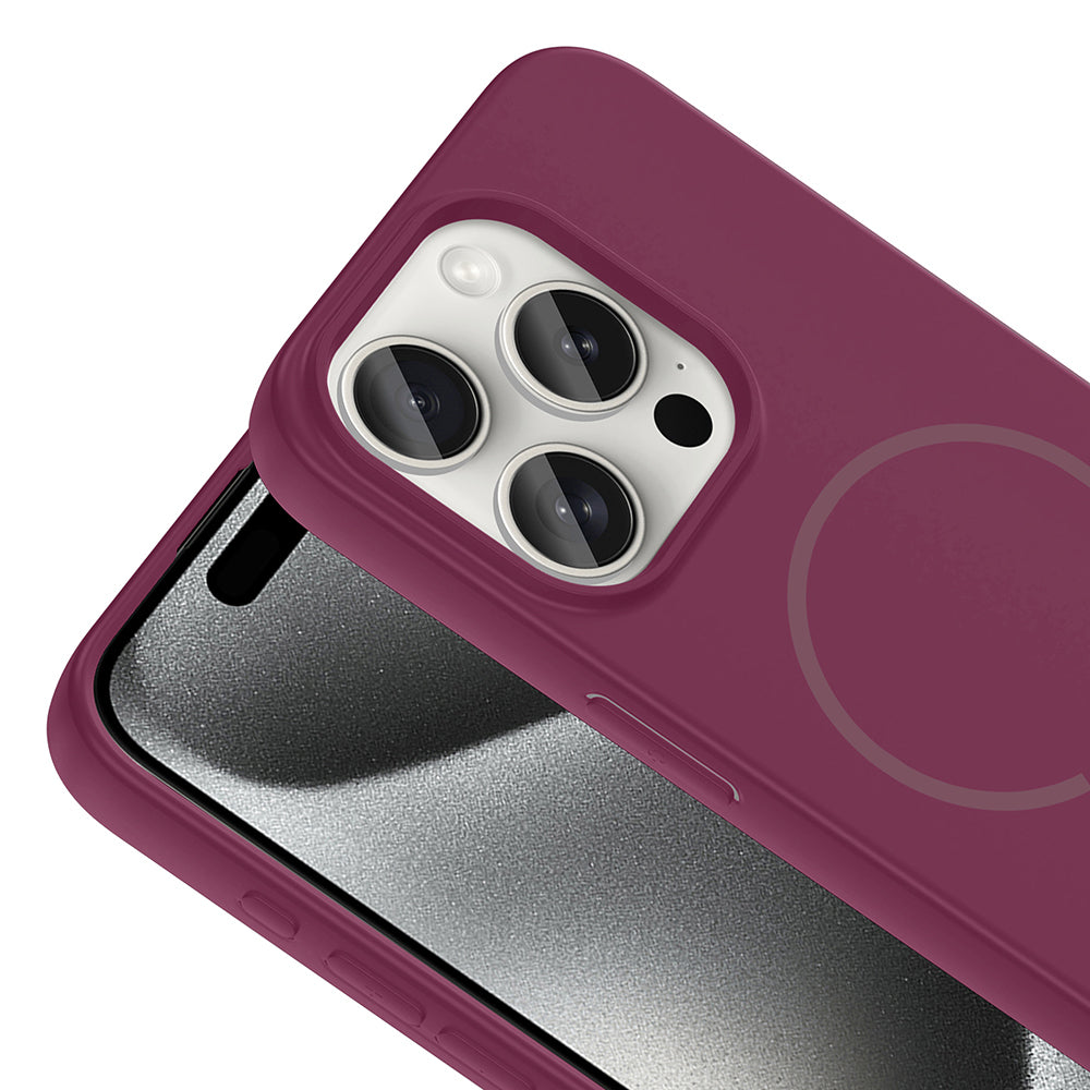 Apple iPhone 15 Pro Uyumlu Kılıf M-safe Şarj Özellikli Zore Meta Kapak