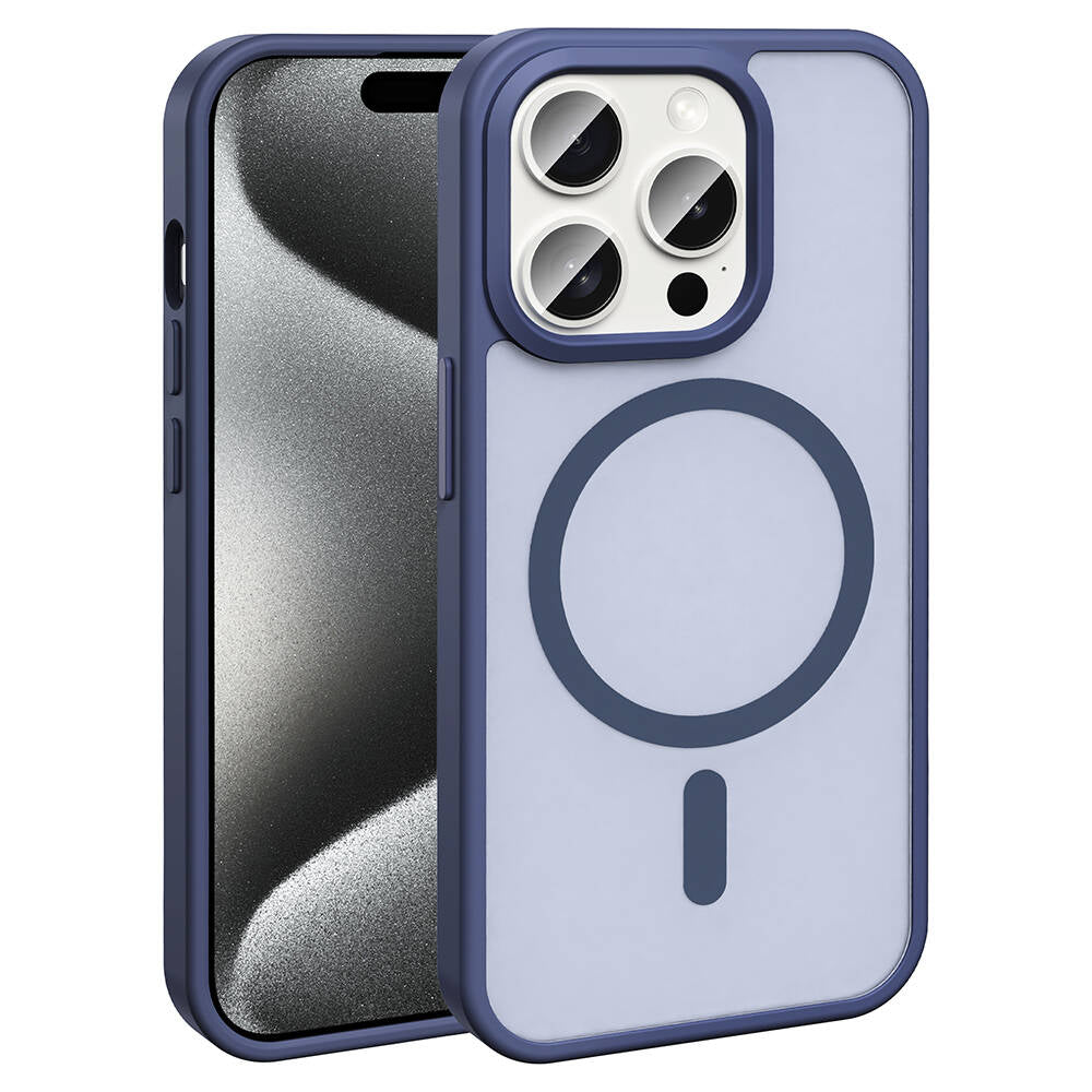Apple iPhone 15 Pro Uyumlu Kılıf M-safe Şarj Özellikli Mat Arka Yüzey Zore Sio Kapak