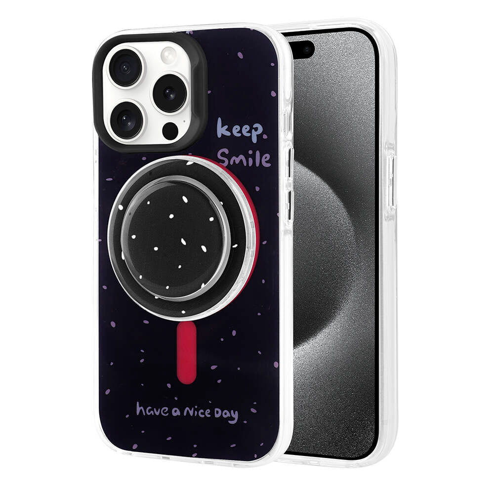 Apple iPhone 15 Pro Uyumlu Kılıf M-safe Şarj Özellikli Tak-Çıkar Pop Soketli Zore Tiktok Kapak