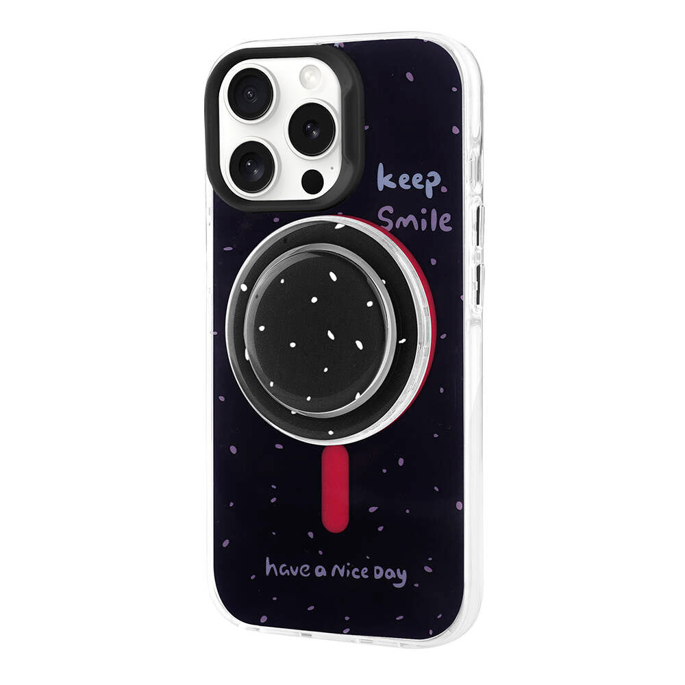 Apple iPhone 15 Pro Uyumlu Kılıf M-safe Şarj Özellikli Tak-Çıkar Pop Soketli Zore Tiktok Kapak