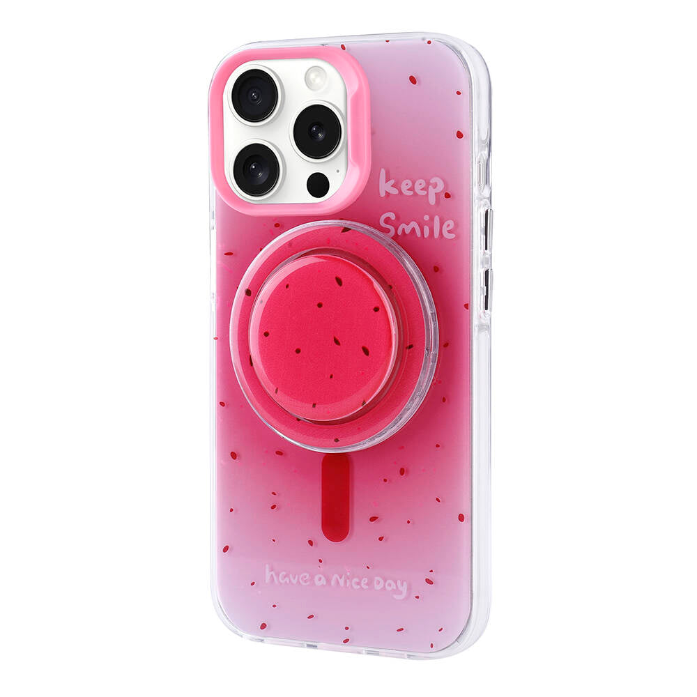 Apple iPhone 15 Pro Uyumlu Kılıf M-safe Şarj Özellikli Tak-Çıkar Pop Soketli Zore Tiktok Kapak