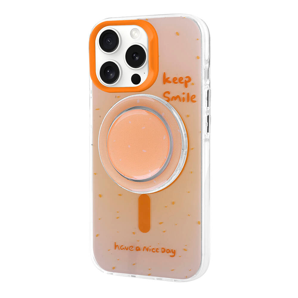 Apple iPhone 15 Pro Uyumlu Kılıf M-safe Şarj Özellikli Tak-Çıkar Pop Soketli Zore Tiktok Kapak