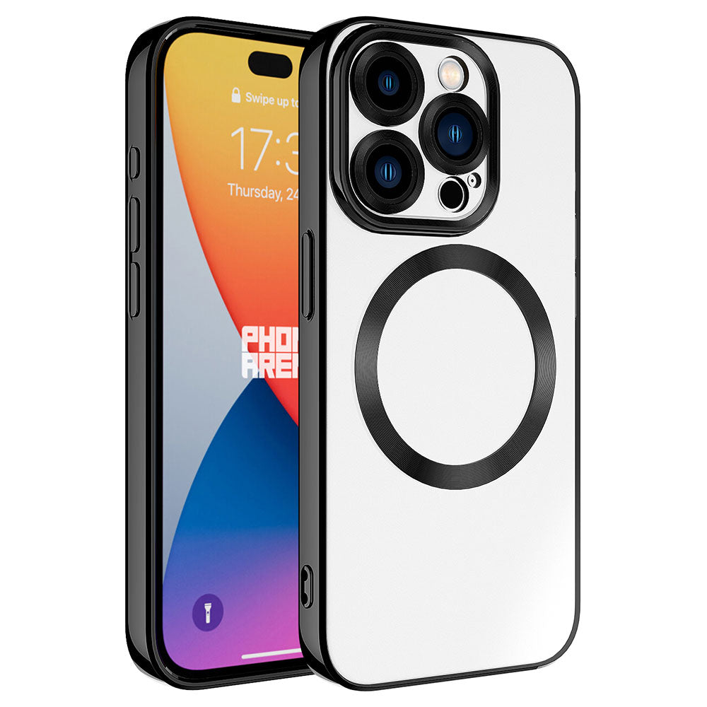 Apple iPhone 15 Pro Uyumlu Kılıf M-safe Wireless Şarj Özellikli Zore Setro Silikon