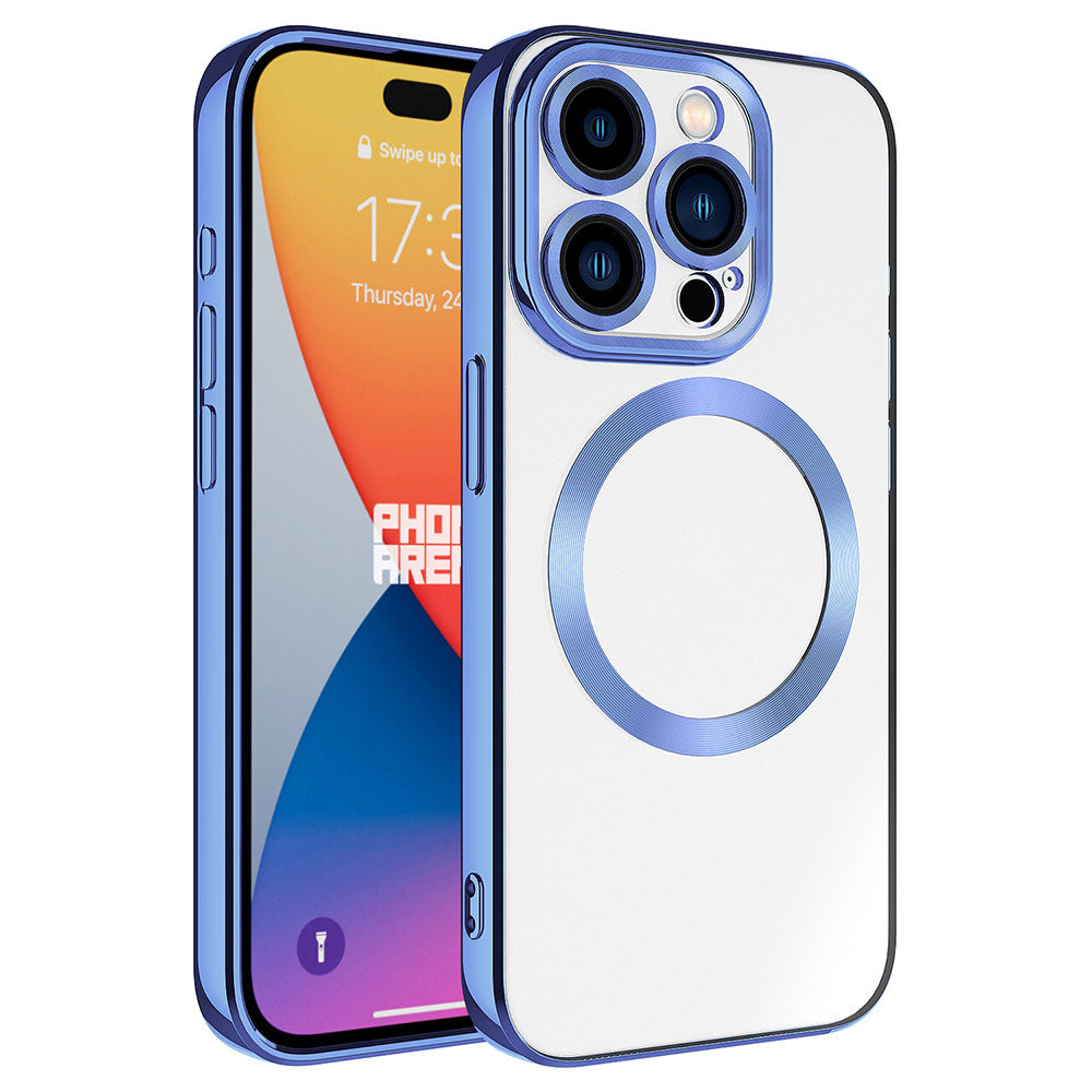 Apple iPhone 15 Pro Uyumlu Kılıf M-safe Wireless Şarj Özellikli Zore Setro Silikon