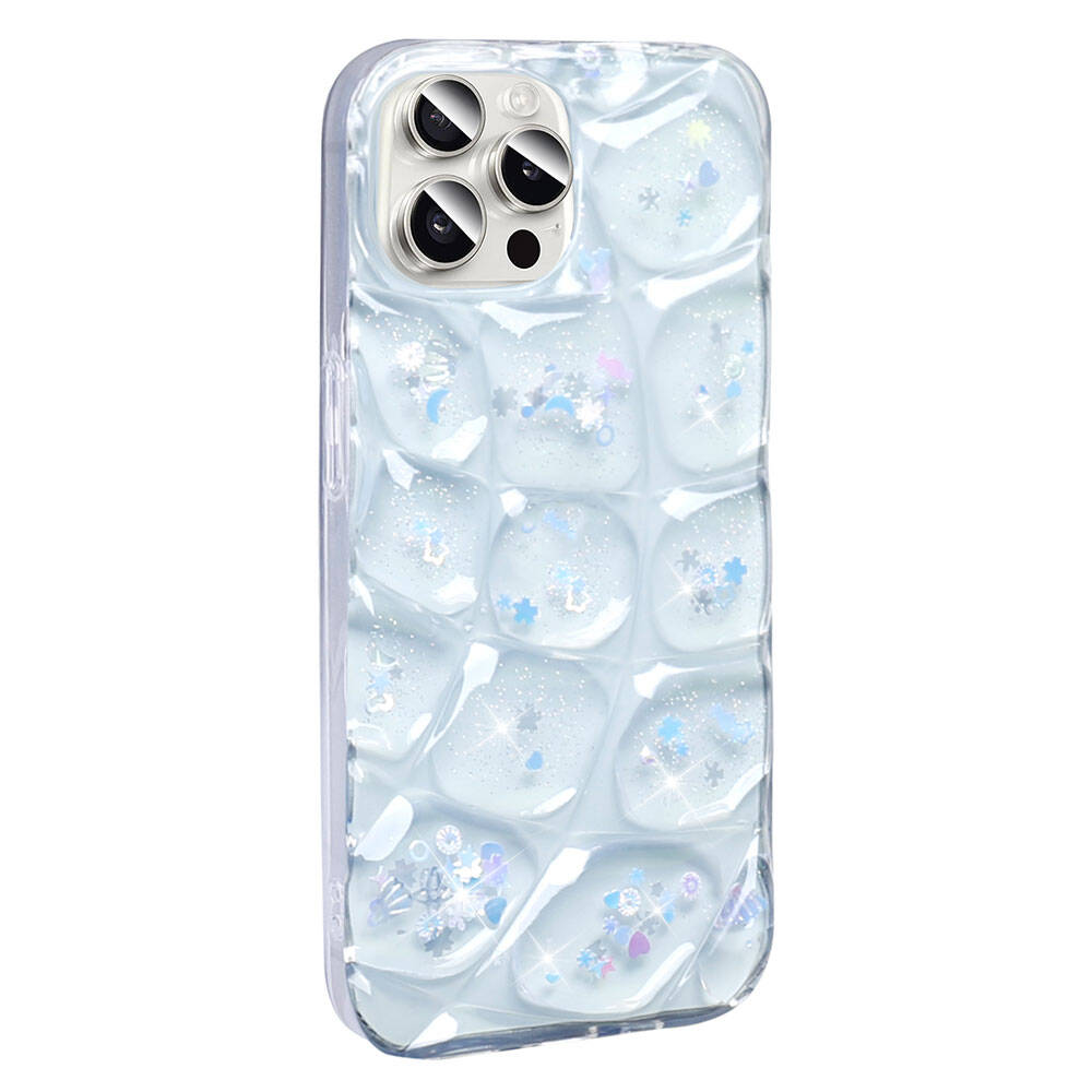 Apple iPhone 15 Pro Uyumlu Kılıf Simli 3D Desenli Zore Hacar Kapak