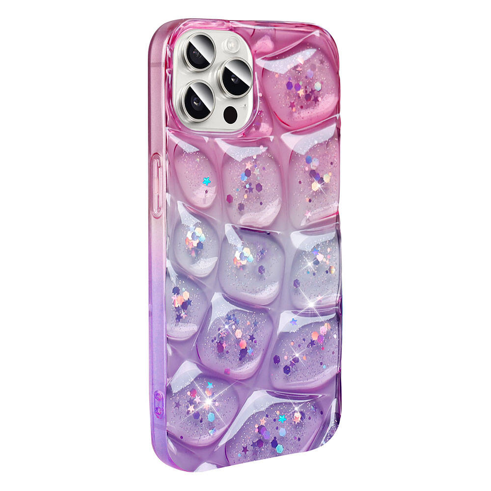 Apple iPhone 15 Pro Uyumlu Kılıf Simli 3D Desenli Zore Hacar Kapak
