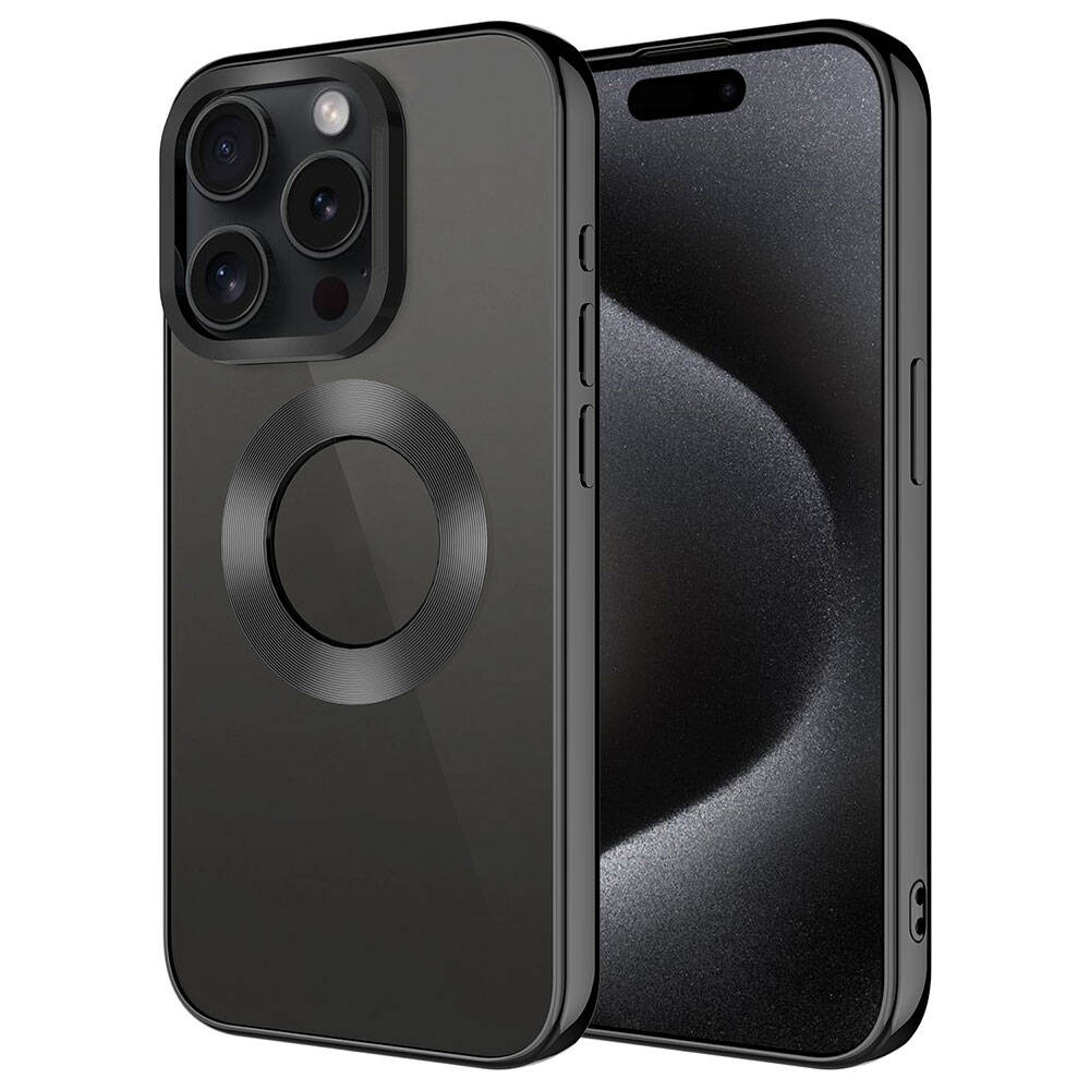 Apple iPhone 15 Pro Uyumlu Kılıf Tek Kamera Çerçeveli Logo Gösteren Zore Omega Kapak