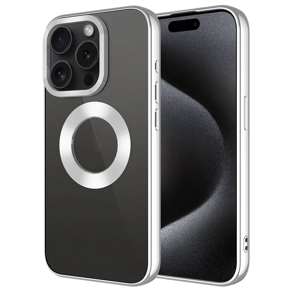Apple iPhone 15 Pro Uyumlu Kılıf Tek Kamera Çerçeveli Logo Gösteren Zore Omega Kapak