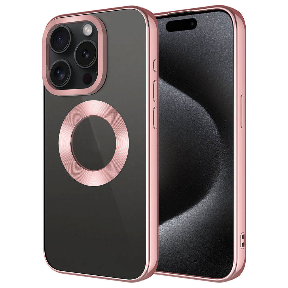 Apple iPhone 15 Pro Uyumlu Kılıf Tek Kamera Çerçeveli Logo Gösteren Zore Omega Kapak