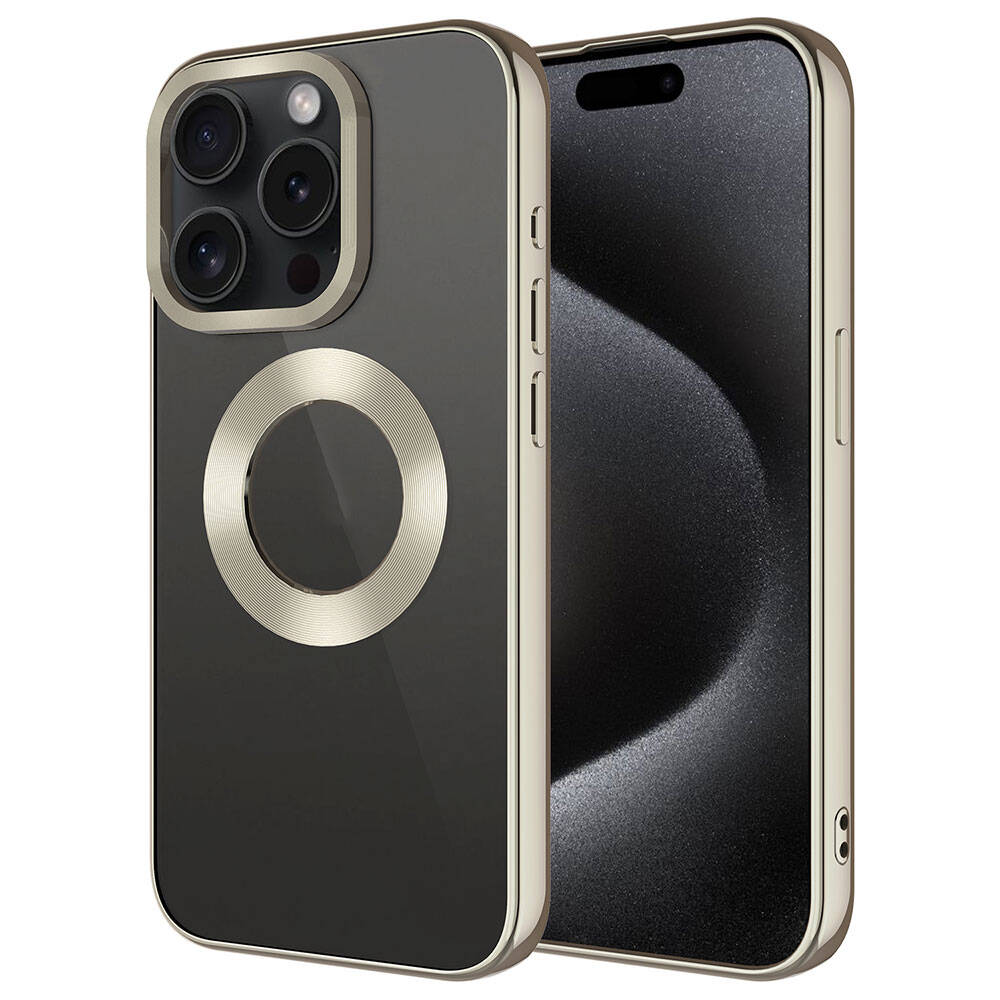 Apple iPhone 15 Pro Uyumlu Kılıf Tek Kamera Çerçeveli Logo Gösteren Zore Omega Kapak