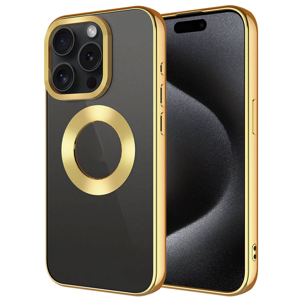 Apple iPhone 15 Pro Uyumlu Kılıf Tek Kamera Çerçeveli Logo Gösteren Zore Omega Kapak