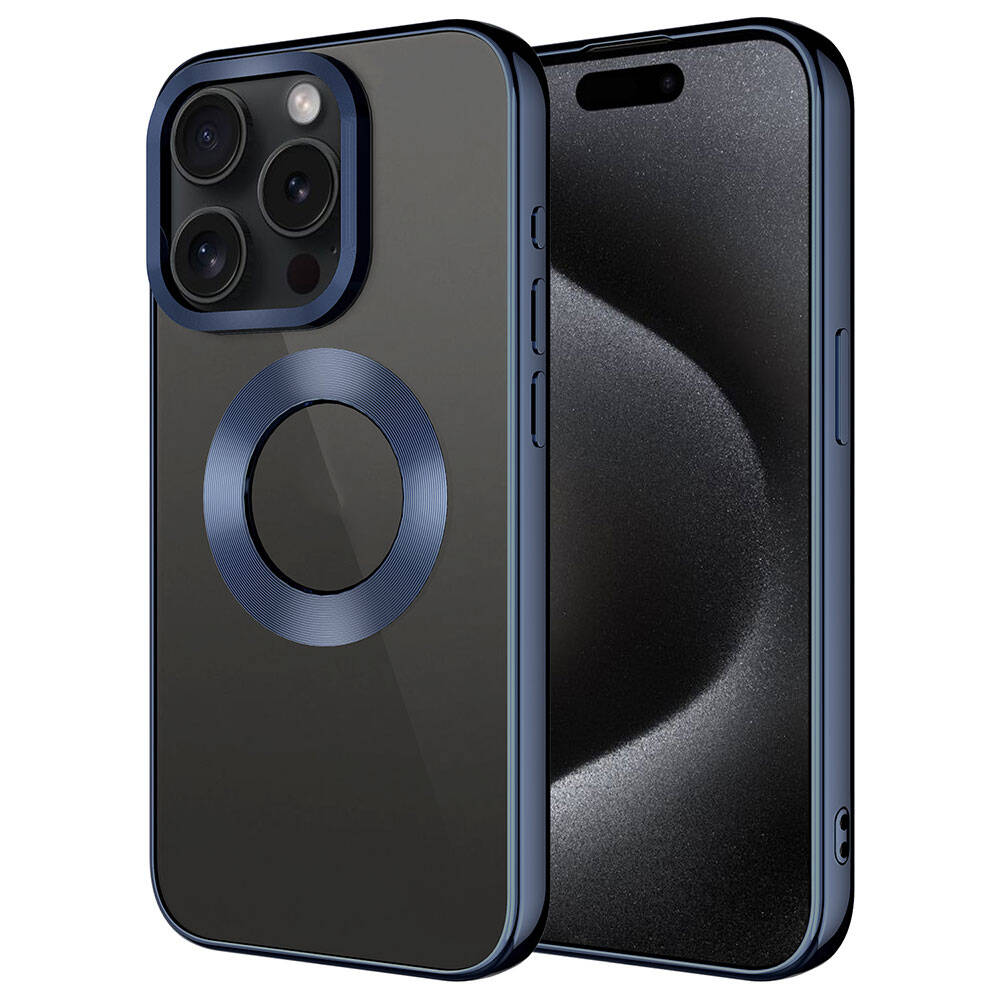 Apple iPhone 15 Pro Uyumlu Kılıf Tek Kamera Çerçeveli Logo Gösteren Zore Omega Kapak