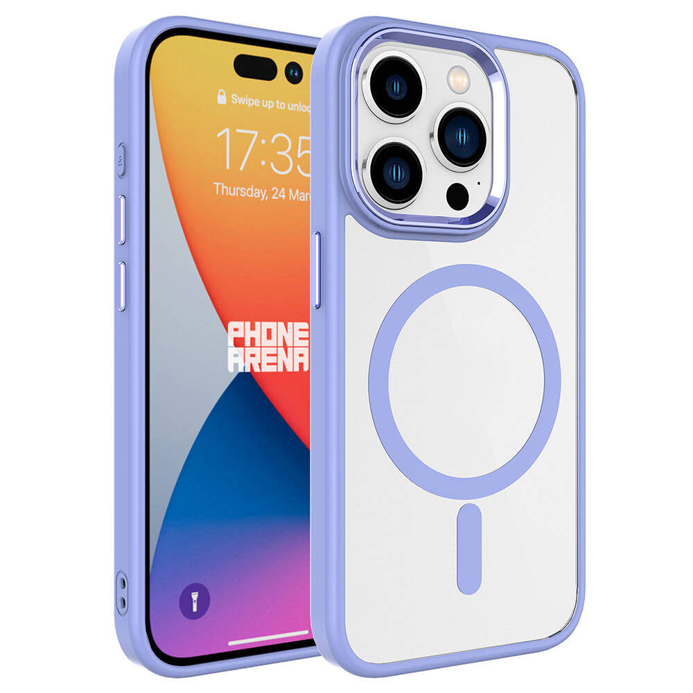 Apple iPhone 15 Pro Uyumlu Kılıf Wireless Şarj Özellikli Zore Krom M-safe Silikon Kapak