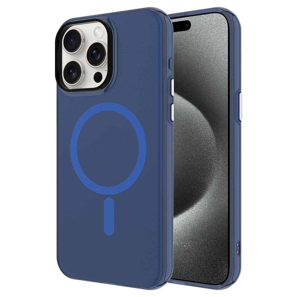 Apple iPhone 15 Pro Uyumlu Kılıf Zore M-safe Şarj Özellikli Buzlu Transparan C-Pro Sert Kapak