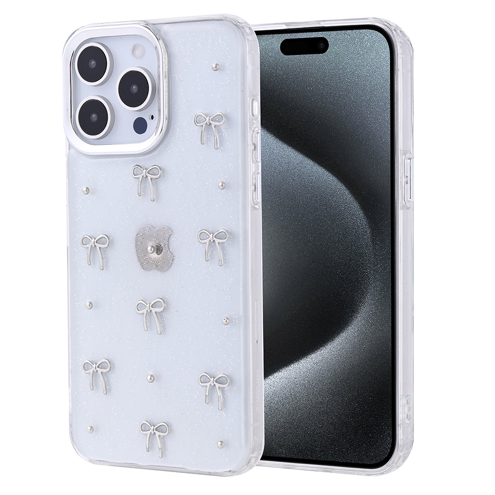 Apple iPhone 15 Pro Max Uyumlu Kılıf Airbag Tasarımlı Simli Şeffaf Zore Kutup Kapak
