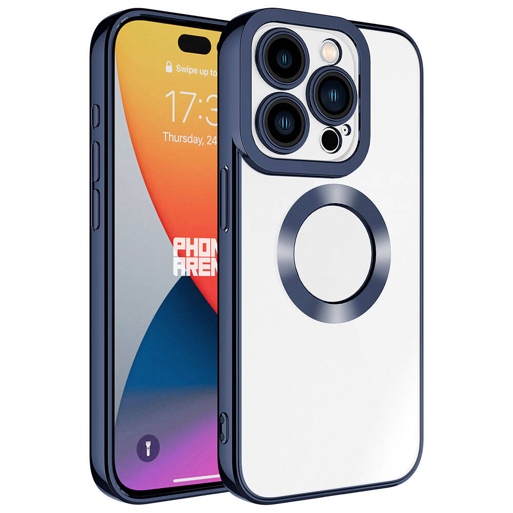 Apple iPhone 15 Pro Max Uyumlu Kılıf Kamera Korumalı Logo Gösteren Zore Omega Kapak