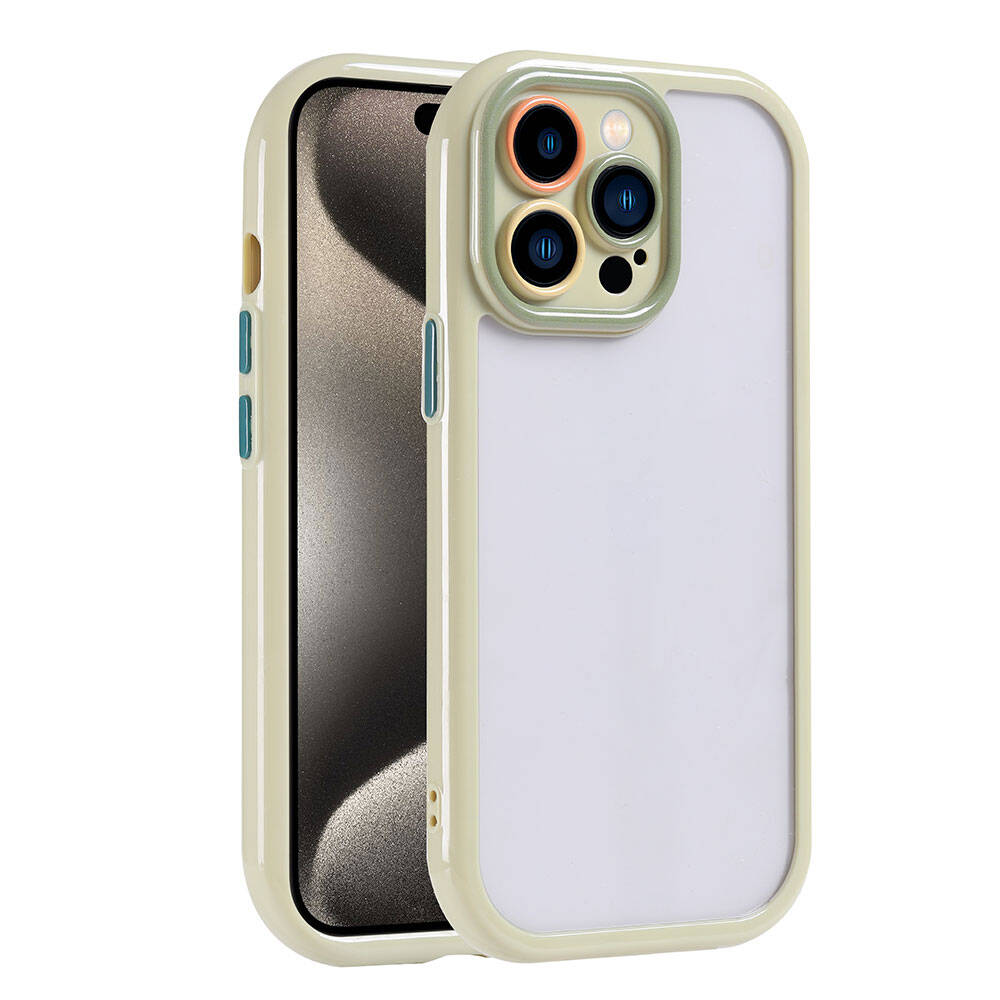 Apple iPhone 15 Pro Max Uyumlu Kılıf Kamera Korumalı Renkli Kenar ve Çerçeve Tasarımlı Zore Vitamin Kapak