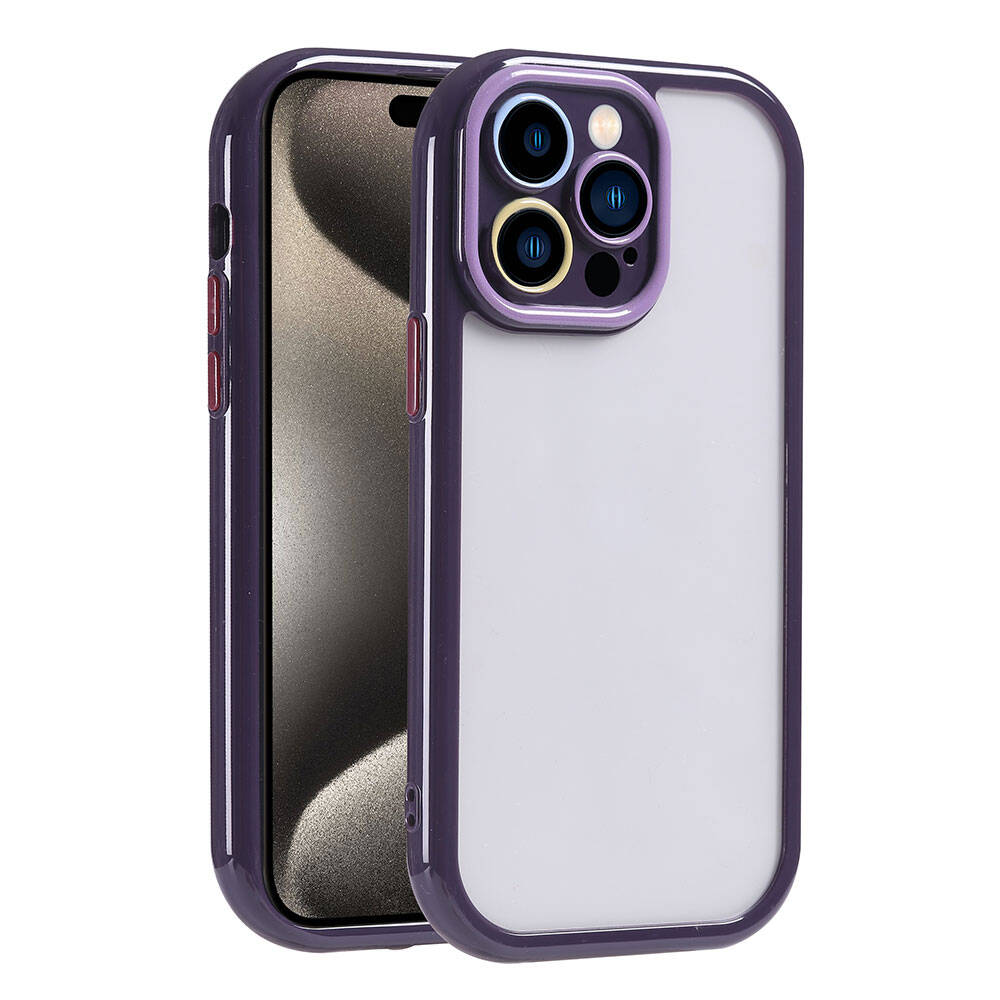 Apple iPhone 15 Pro Max Uyumlu Kılıf Kamera Korumalı Renkli Kenar ve Çerçeve Tasarımlı Zore Vitamin Kapak