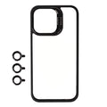 Apple iPhone 15 Pro Max Uyumlu Kılıf Kamera Lens Korumalı Standlı Zore Klon Lensli Kapak