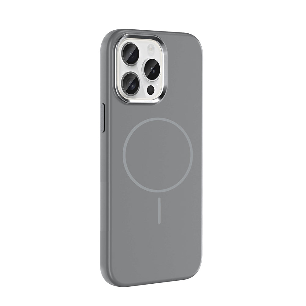 Apple iPhone 15 Pro Max Uyumlu Kılıf M-Safe Şarj Özellikli Metal Kamera Çerçeveli Zore Edi Silikon Kapak