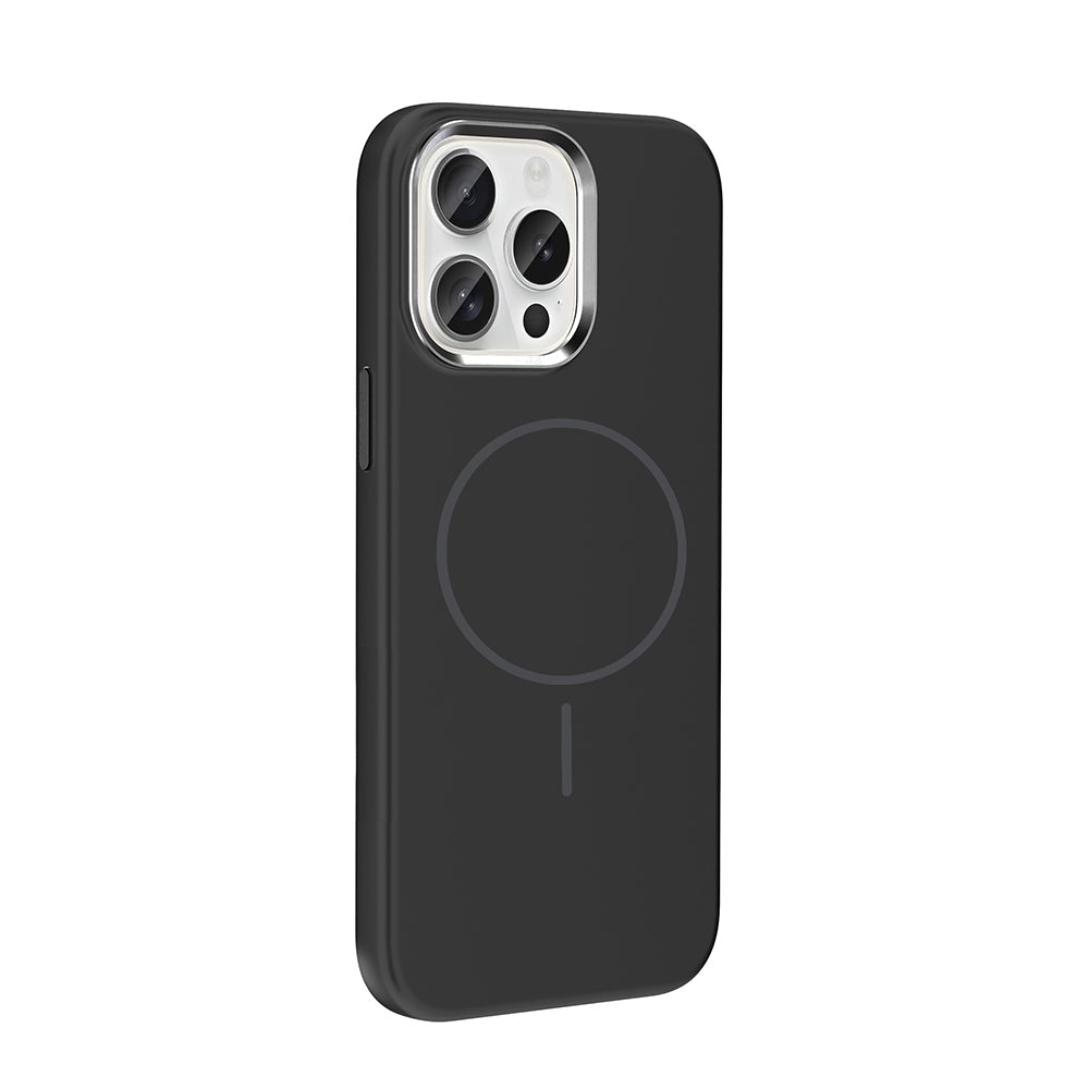 Apple iPhone 15 Pro Max Uyumlu Kılıf M-Safe Şarj Özellikli Metal Kamera Çerçeveli Zore Edi Silikon Kapak