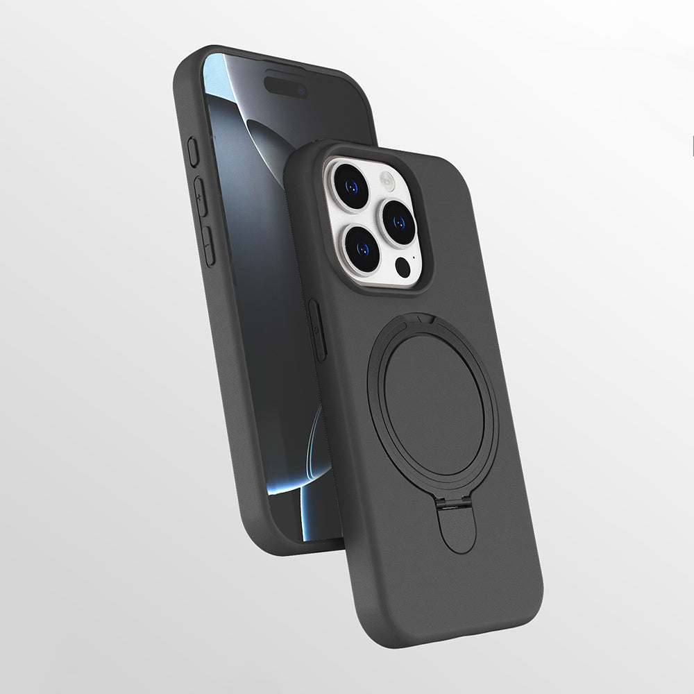 Apple iPhone 15 Pro Max Uyumlu Kılıf M-safe Şarj Özellikli Standlı Zore Samara Kapak