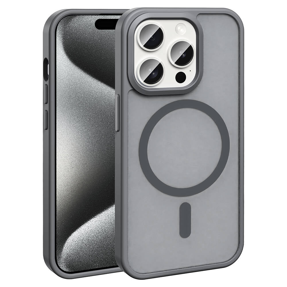 Apple iPhone 15 Pro Max Uyumlu Kılıf M-safe Şarj Özellikli Mat Arka Yüzey Zore Sio Kapak