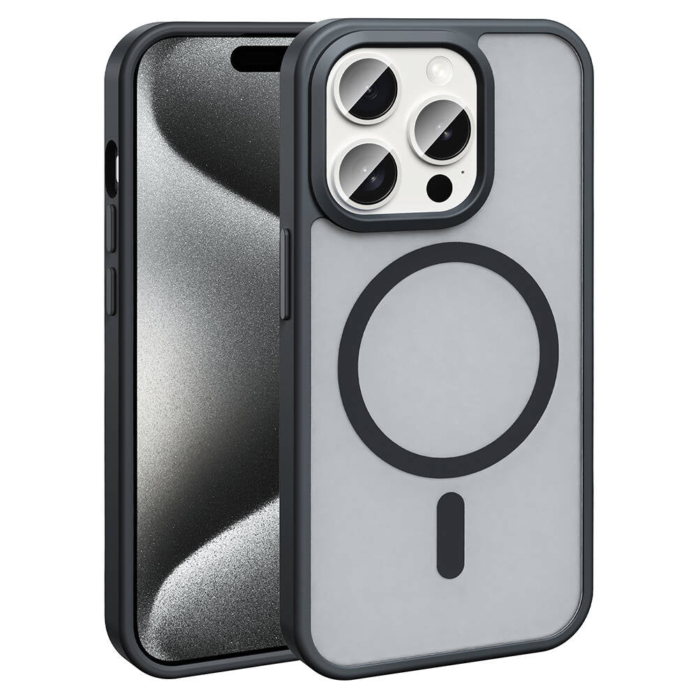 Apple iPhone 15 Pro Max Uyumlu Kılıf M-safe Şarj Özellikli Mat Arka Yüzey Zore Sio Kapak