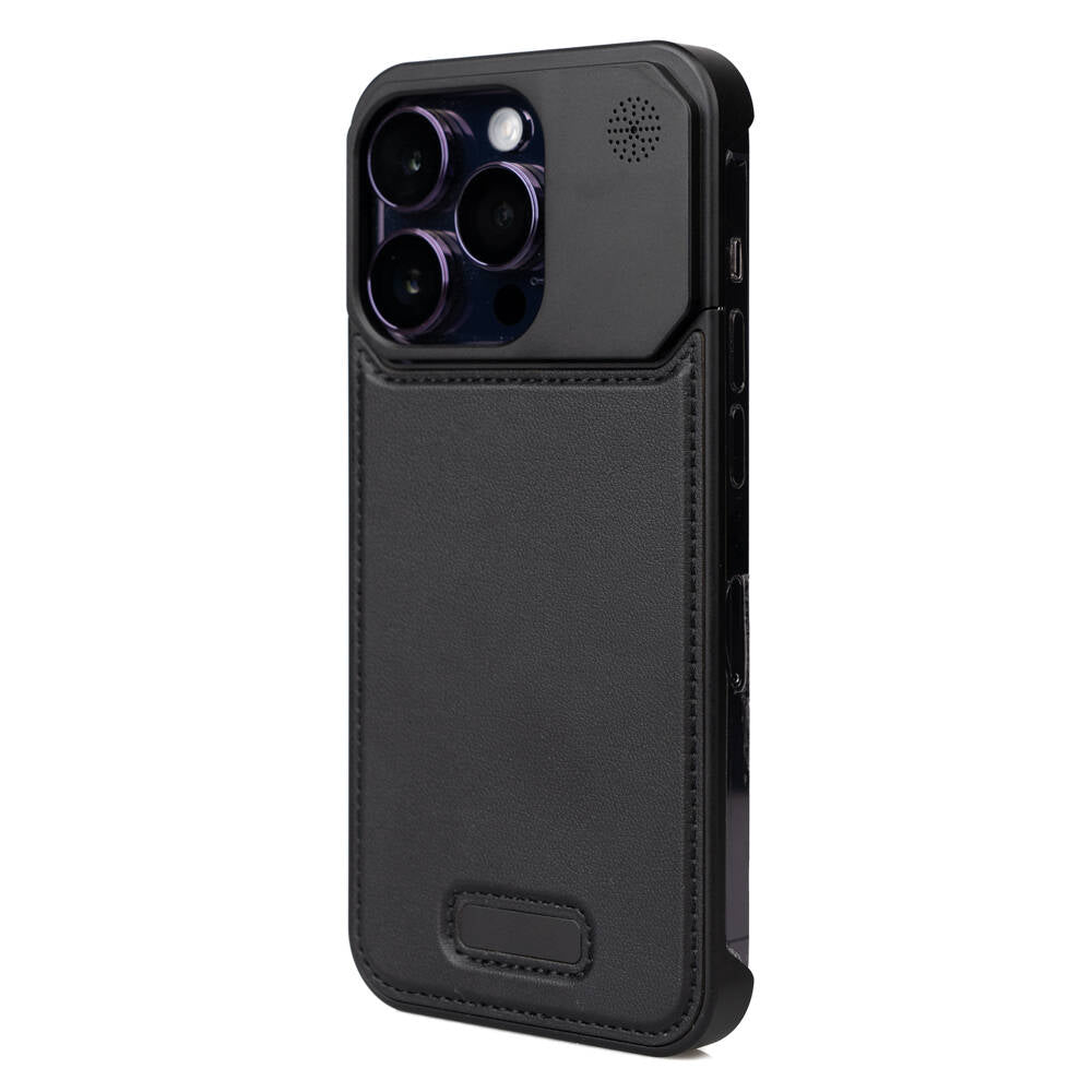 Apple iPhone 15 Pro Max Uyumlu Kılıf M-safe Şarj Özellikli Mekanizmalı Koku Hazneli Zore Mostar Kapak
