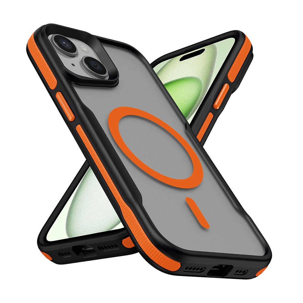 Apple iPhone 15 Pro Max Uyumlu Kılıf M-safe Şarj Özellikli Renkli Kenar Airbag Şeritli Zore Lamer Kapak