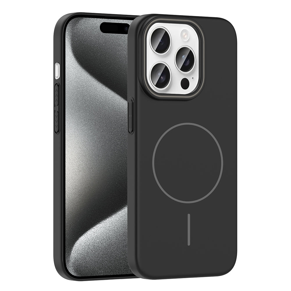 Apple iPhone 15 Pro Max Uyumlu Kılıf M-safe Şarj Özellikli Zore Ruby Sert Kapak