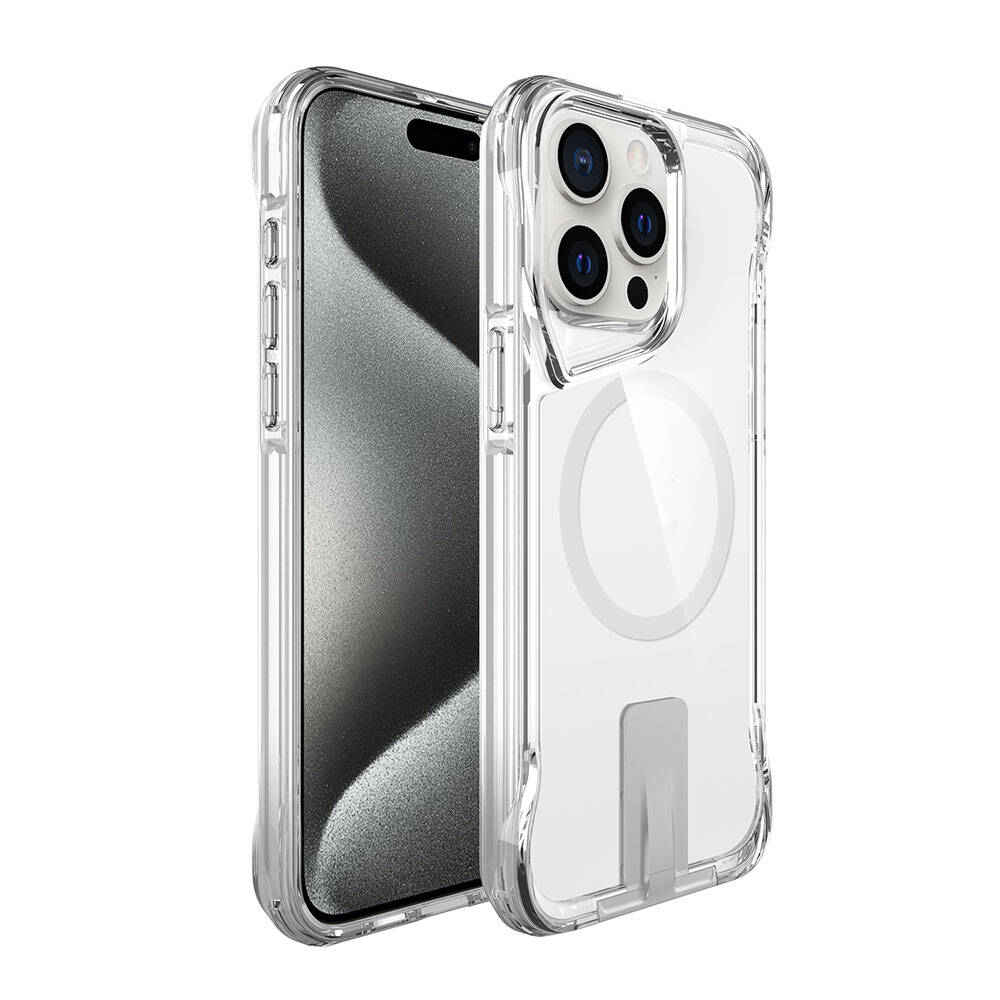 Apple iPhone 15 Pro Max Uyumlu Kılıf M-safe Şarj Özellikli Zore T-Max Standlı Kapak