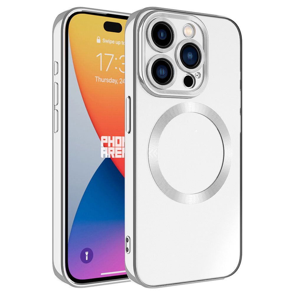 Apple iPhone 15 Pro Max Uyumlu Kılıf M-safe Wireless Şarj Özellikli Zore Setro Silikon