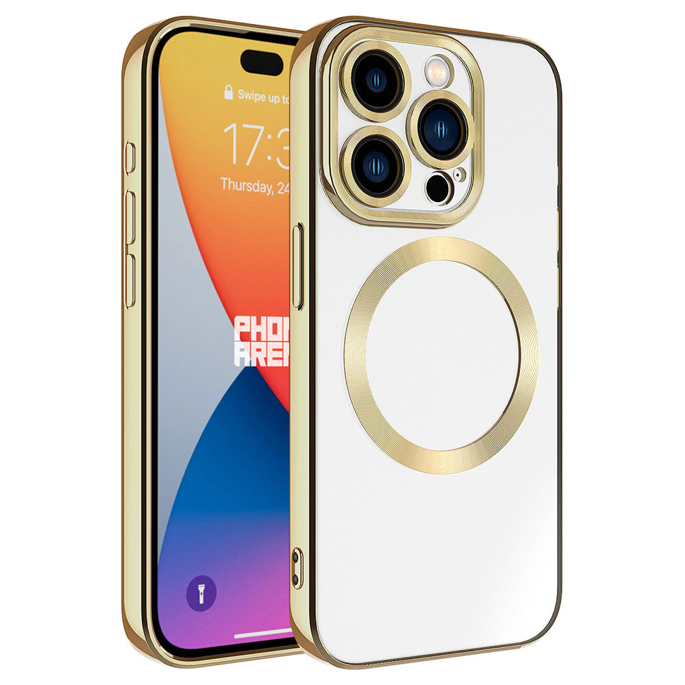 Apple iPhone 15 Pro Max Uyumlu Kılıf M-safe Wireless Şarj Özellikli Zore Setro Silikon