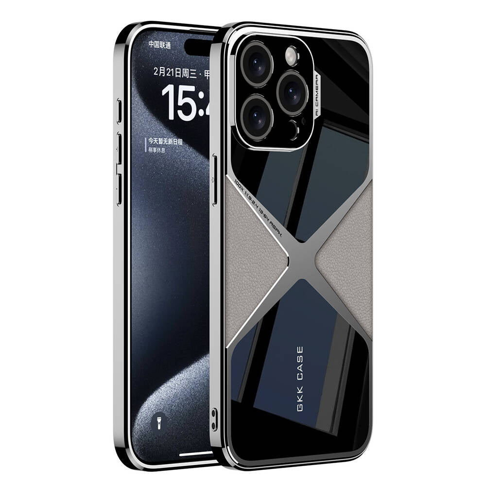 Apple iPhone 15 Pro Max Uyumlu Kılıf Ultra İnce Kamera Korumalı PC + Deri Arka Yüzey Zore X-Pro Kapak