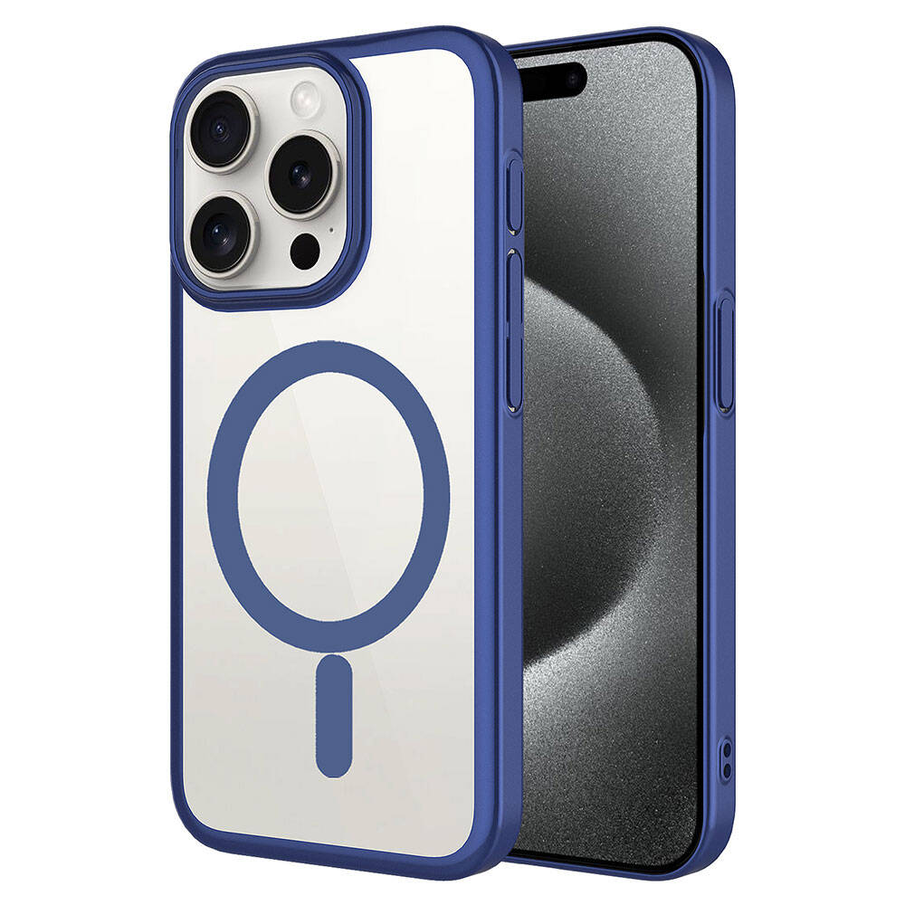 Apple iPhone 15 Pro Max Uyumlu Kılıf Wireless Şarj Özellikli Sert PC Zore Mat Riksos M-safe Kapak