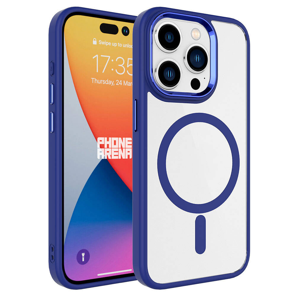 Apple iPhone 15 Pro Max Uyumlu Kılıf Wireless Şarj Özellikli Zore Krom M-safe Silikon Kapak