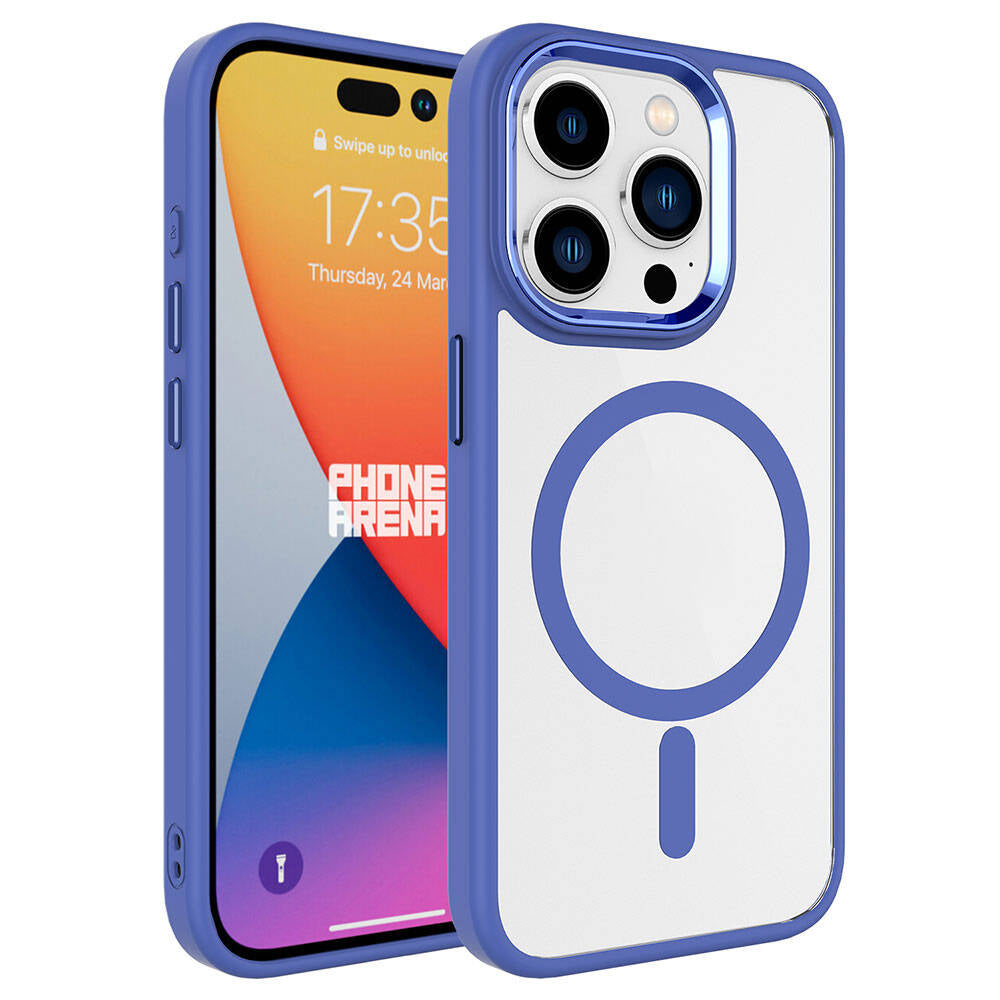 Apple iPhone 15 Pro Max Uyumlu Kılıf Wireless Şarj Özellikli Zore Krom M-safe Silikon Kapak