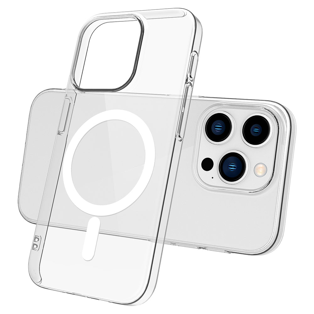 Apple iPhone 15 Pro Max Uyumlu Kılıf Zore M-safe Şarj Özellikli Şeffaf Tek Kamera Çerçeveli Porto Kapak