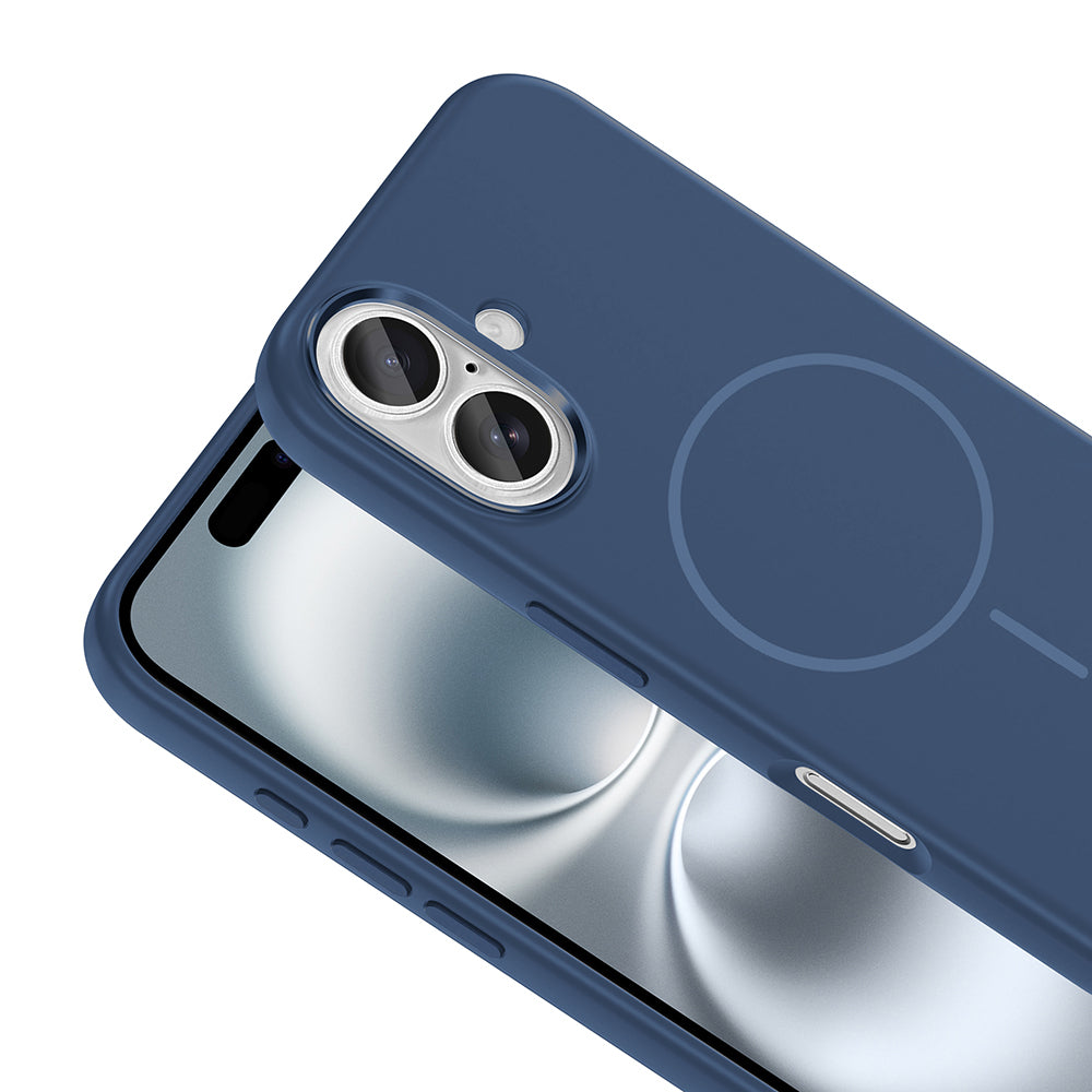 Apple iPhone 16 Uyumlu Kılıf M-Safe Şarj Özellikli Metal Kamera Çerçeveli Zore Edi Silikon Kapak