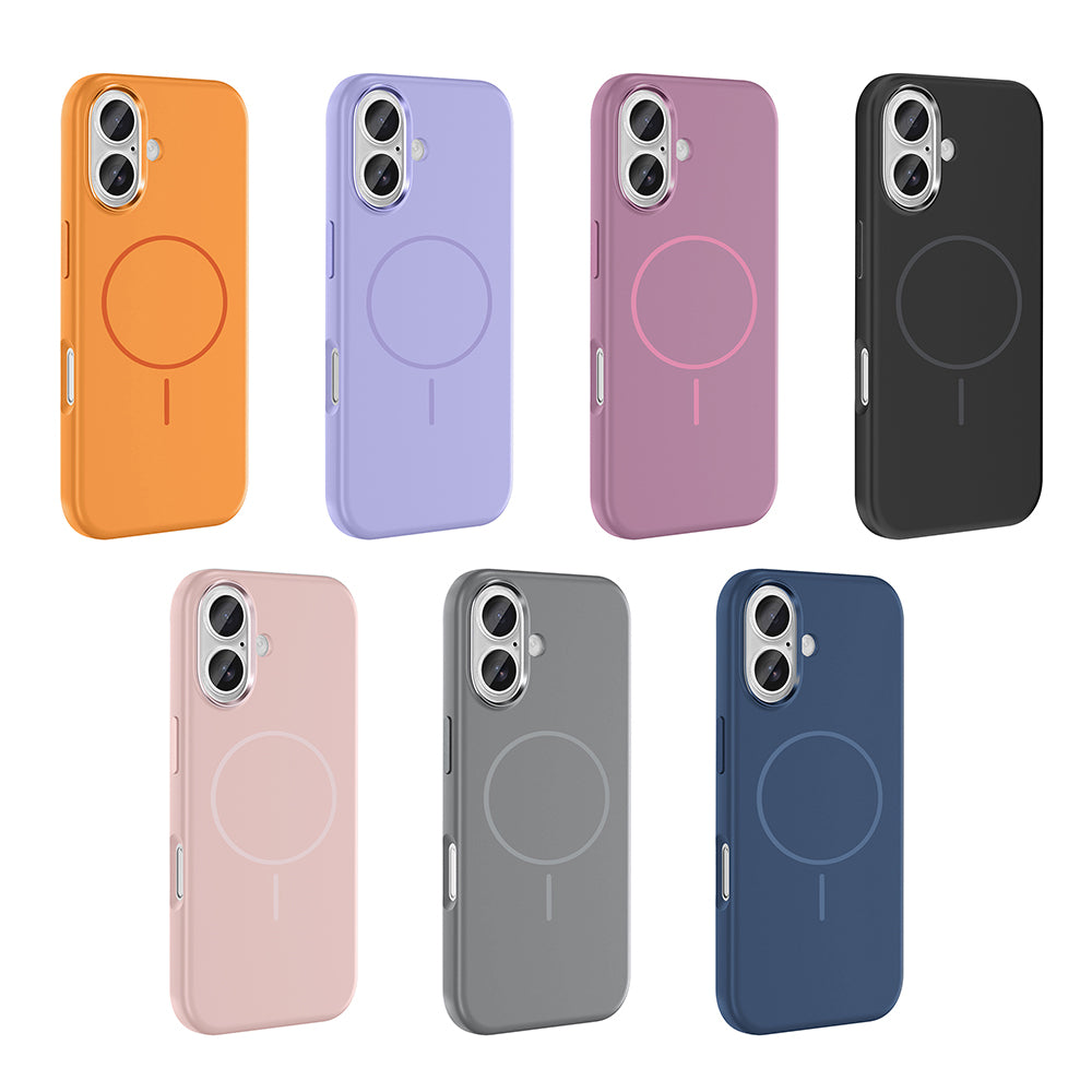 Apple iPhone 16 Uyumlu Kılıf M-Safe Şarj Özellikli Metal Kamera Çerçeveli Zore Edi Silikon Kapak
