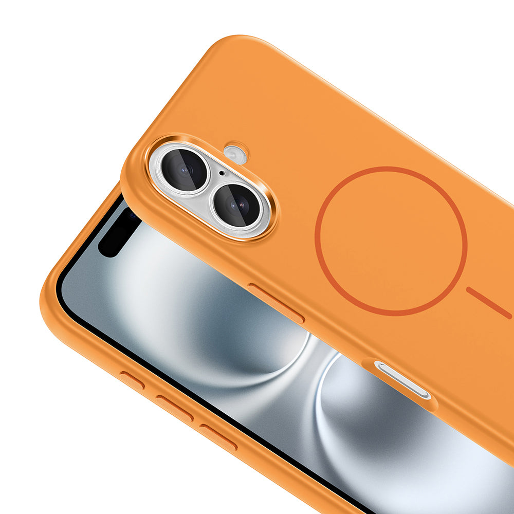 Apple iPhone 16 Uyumlu Kılıf M-Safe Şarj Özellikli Metal Kamera Çerçeveli Zore Edi Silikon Kapak