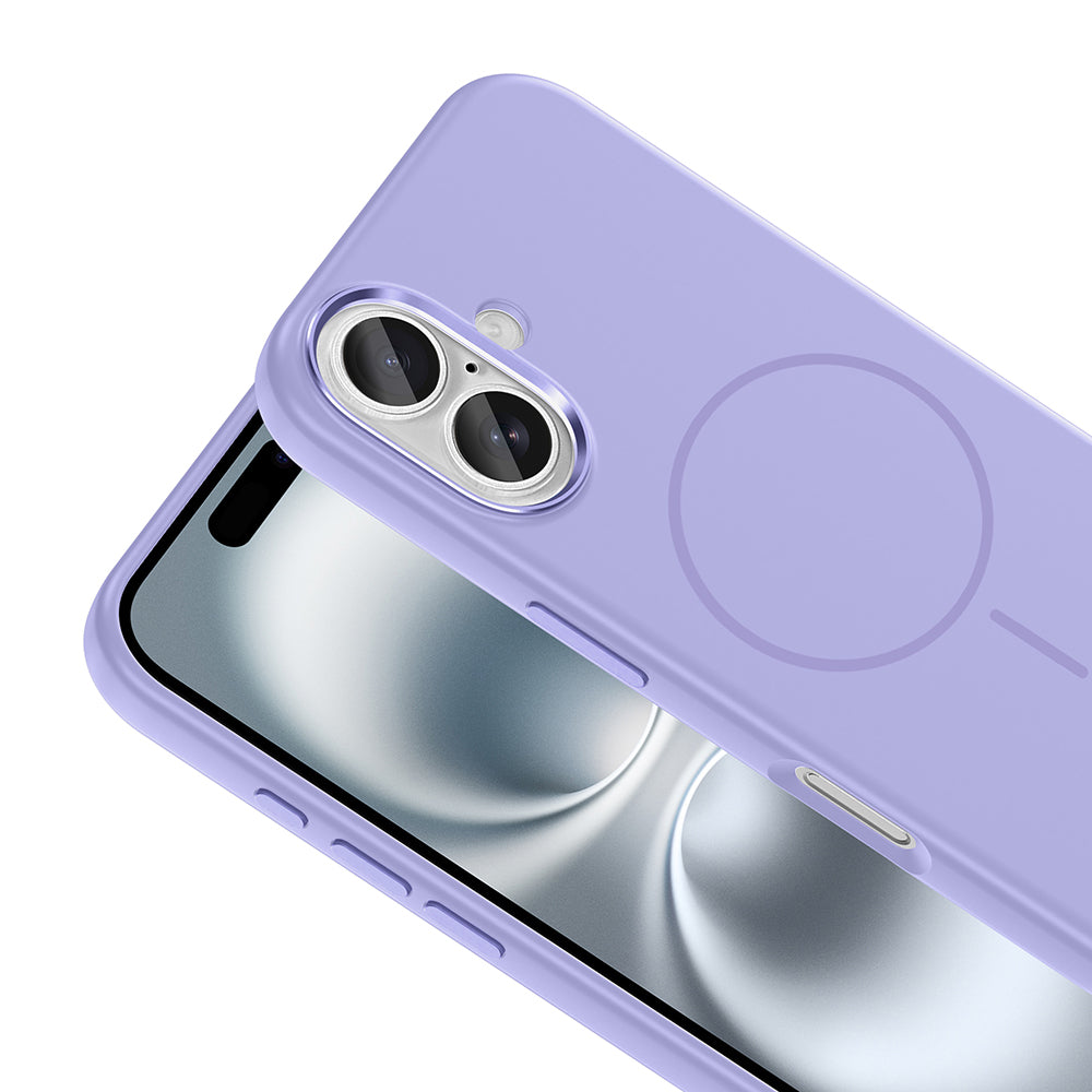 Apple iPhone 16 Uyumlu Kılıf M-Safe Şarj Özellikli Metal Kamera Çerçeveli Zore Edi Silikon Kapak
